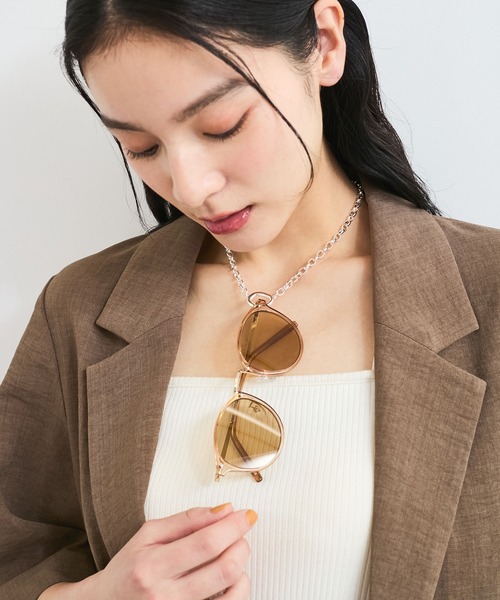 VIS（ビス）の「カラーファッショングラス（サングラス・レディース・ベージュ系その他2/ブラウン系その他2/ブラック系その他・FREE）」の8枚目の写真