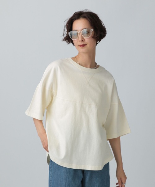 LEPSIM(レプシィム)の「バックロゴフットボールT 455617(Tシャツ/カットソー・レディース・ブラック/オフホワイト/イエロー・FREE)」の22枚目の写真