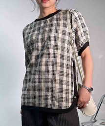 AS KNOW AS plus | ●裾マルっと サイドボタンリブ半袖プルオーバー(Tシャツ/カットソー)