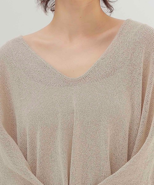 DRESSLAVE（ドレスレイブ）の「paper yarn fringe poncho(ペーパーヤーンフリンジポンチョ)（カーディガン/ボレロ・レディース・ベージュ/ブラック・38）」の21枚目の写真