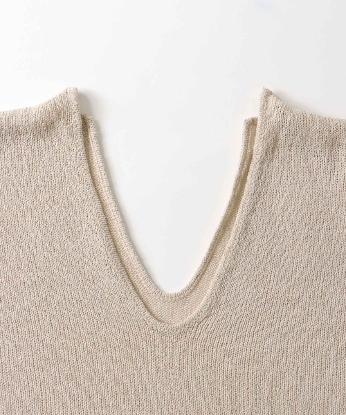 DRESSLAVE（ドレスレイブ）の「paper yarn fringe poncho(ペーパーヤーンフリンジポンチョ)（カーディガン/ボレロ・レディース・ベージュ/ブラック・38）」の11枚目の写真