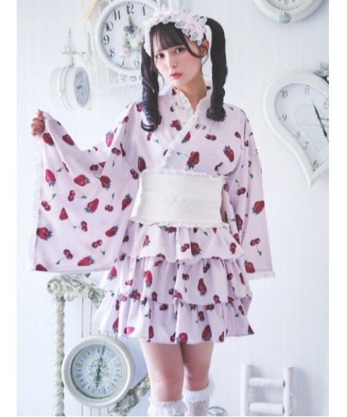 新品未使用 Ank Rouge 浴衣ワンピース ピンク CHERRY BERRY PRINCESS 浴衣ワンピース（ワンピース）｜Ank