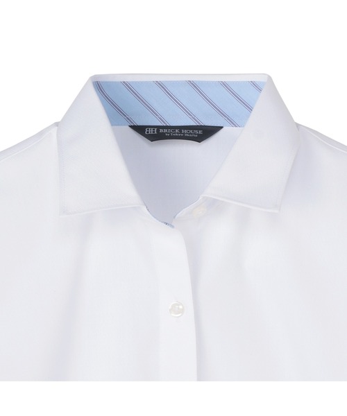 TOKYO SHIRTS(トウキョウシャツ)の「【透け防止】 形態安定ノーアイロン ワイド 7分袖ビジネスワイシャツ(ビジネスシャツ・レディース・ホワイト・M/L/LL/XL/S)」の3枚目の写真