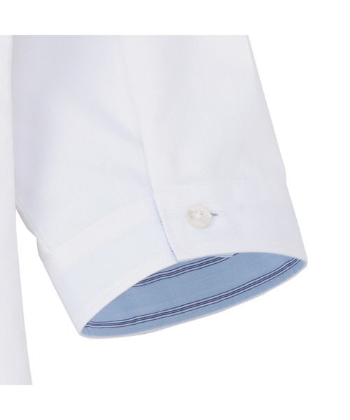 TOKYO SHIRTS(トウキョウシャツ)の「【透け防止】 形態安定ノーアイロン ワイド 7分袖ビジネスワイシャツ(ビジネスシャツ・レディース・ホワイト・M/L/LL/XL/S)」の4枚目の写真