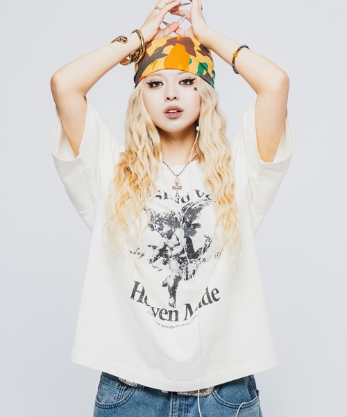 tシャツ Killin' me good - AngelグラフィックプリントT made in INTER FACTORY「ユニセックス」 レディース Killin' me good - AngelグラフィックプリントT made in INTER