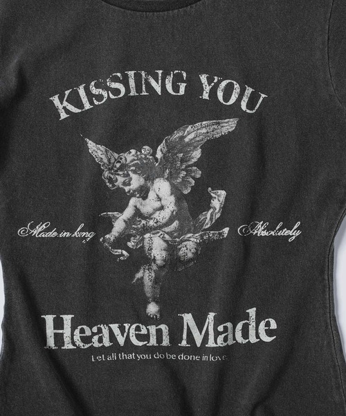 INTER FACTORY（インターファクトリー）の「Killin' me good - AngelグラフィックプリントT made in INTER FACTORY【ユニセックス】（Tシャツ/カットソー・レディース・オフホワイト/スミクロ・MEDIUM/LARGE）」の12枚目の写真
