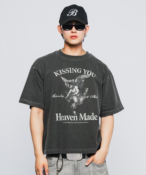 INTER FACTORY（インターファクトリー）の「Killin' me good - AngelグラフィックプリントT made in INTER FACTORY【ユニセックス】（Tシャツ/カットソー・レディース・オフホワイト/スミクロ・MEDIUM/LARGE）」の7枚目の写真