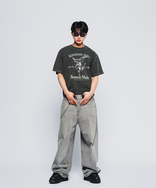 INTER FACTORY（インターファクトリー）の「Killin' me good - AngelグラフィックプリントT made in INTER FACTORY【ユニセックス】（Tシャツ/カットソー・レディース・オフホワイト/スミクロ・MEDIUM/LARGE）」の8枚目の写真