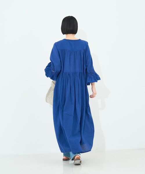 collex(コレックス)の「レース切替パフスリーブワンピース(ワンピース・レディース・ブラック/ブルー・フリー)」の7枚目の写真