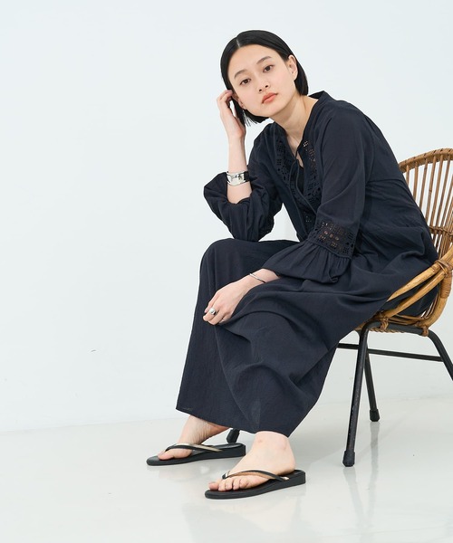 collex(コレックス)の「レース切替パフスリーブワンピース(ワンピース・レディース・ブラック/ブルー・フリー)」の10枚目の写真