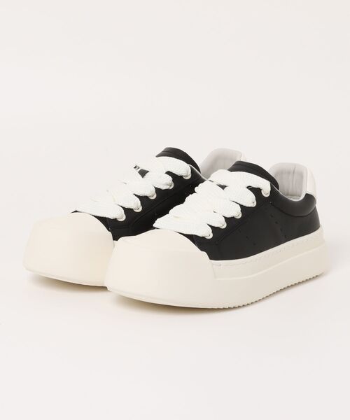 +CLOSET（プラスクローゼット）の「ファットシューレースレザースニーカー（スニーカー・メンズ・グレー/ブラック・24.0cm/23.5cm/27.5cm/26.5cm/25.5cm/24.5cm）」の4枚目の写真