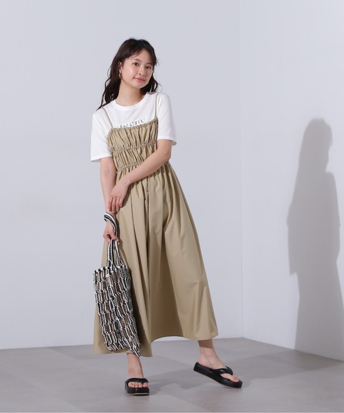 N.(N. Natural Beauty Basic)(エヌエヌナチュラルビューティーベーシック)の「【PS/低身長サイズ】バックオープンギャザーキャミワンピース(ワンピース・レディース・ブラック/ベージュ・MEDIUM/PS)」の19枚目の写真