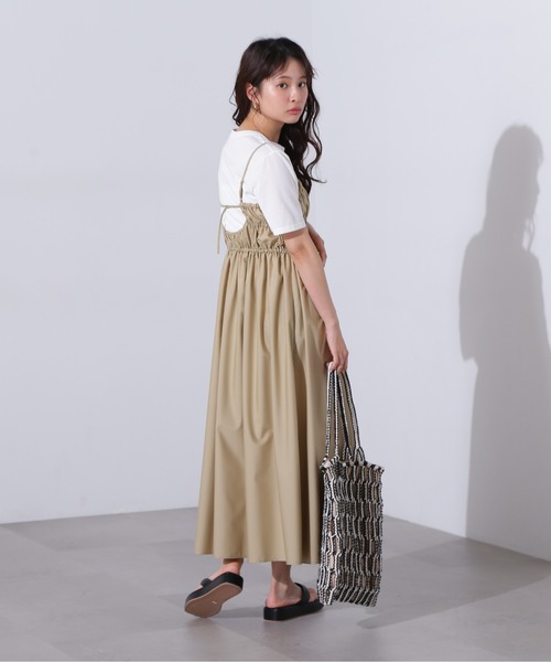 N.(N. Natural Beauty Basic)(エヌエヌナチュラルビューティーベーシック)の「【PS/低身長サイズ】バックオープンギャザーキャミワンピース(ワンピース・レディース・ブラック/ベージュ・MEDIUM/PS)」の20枚目の写真