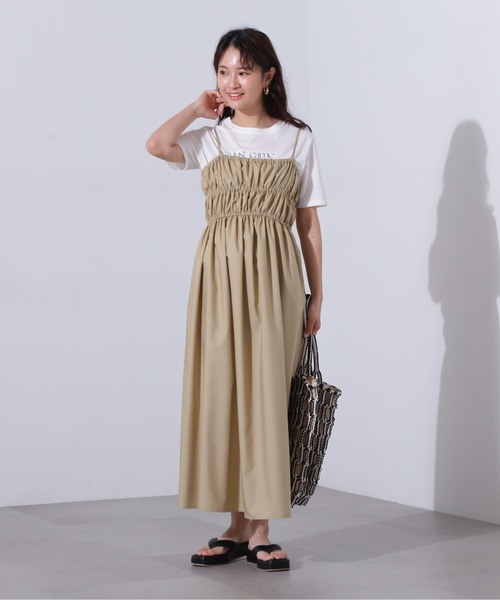 N.(N. Natural Beauty Basic)(エヌエヌナチュラルビューティーベーシック)の「【PS/低身長サイズ】バックオープンギャザーキャミワンピース(ワンピース・レディース・ブラック/ベージュ・MEDIUM/PS)」の21枚目の写真