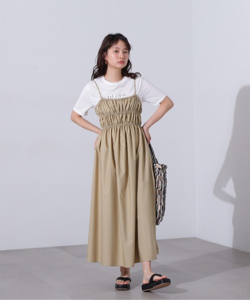 N.(N. Natural Beauty Basic)(エヌエヌナチュラルビューティーベーシック)の「【PS/低身長サイズ】バックオープンギャザーキャミワンピース(ワンピース・レディース・ブラック/ベージュ・MEDIUM/PS)」の22枚目の写真
