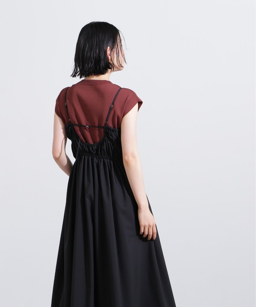 N.(N. Natural Beauty Basic)(エヌエヌナチュラルビューティーベーシック)の「【PS/低身長サイズ】バックオープンギャザーキャミワンピース(ワンピース・レディース・ブラック/ベージュ・MEDIUM/PS)」の7枚目の写真