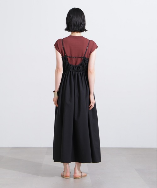 N.(N. Natural Beauty Basic)(エヌエヌナチュラルビューティーベーシック)の「【PS/低身長サイズ】バックオープンギャザーキャミワンピース(ワンピース・レディース・ブラック/ベージュ・MEDIUM/PS)」の10枚目の写真
