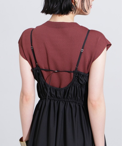 N.(N. Natural Beauty Basic)(エヌエヌナチュラルビューティーベーシック)の「【PS/低身長サイズ】バックオープンギャザーキャミワンピース(ワンピース・レディース・ブラック/ベージュ・MEDIUM/PS)」の12枚目の写真