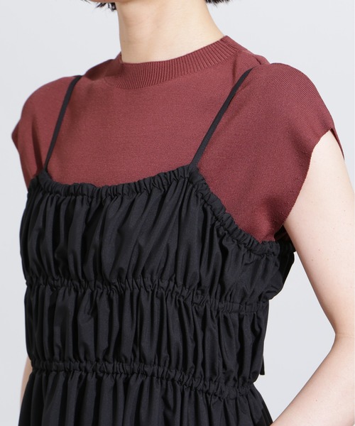 N.(N. Natural Beauty Basic)(エヌエヌナチュラルビューティーベーシック)の「【PS/低身長サイズ】バックオープンギャザーキャミワンピース(ワンピース・レディース・ブラック/ベージュ・MEDIUM/PS)」の13枚目の写真