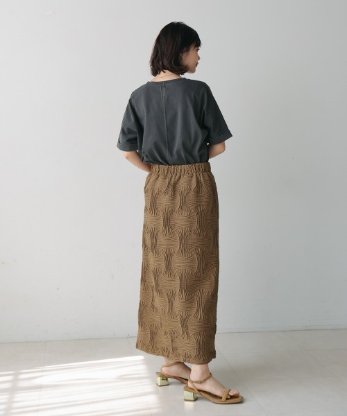 Bou Jeloud（ブージュルード）の「ジャガードナロースカート【WEB限定カラーあり】（スカート・レディース・ブラック/モカ・38）」の12枚目の写真