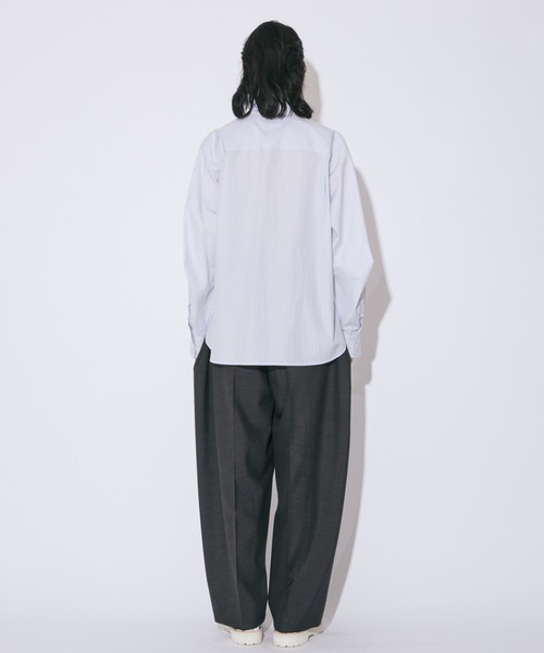 beautiful people（ビューティフルピープル）の「double-front        finx stripe shirt（シャツ/ブラウス・レディース・オフホワイト/ブルー・36/34）」の5枚目の写真