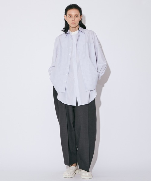 beautiful people（ビューティフルピープル）の「double-front        finx stripe shirt（シャツ/ブラウス・レディース・オフホワイト/ブルー・36/34）」の3枚目の写真