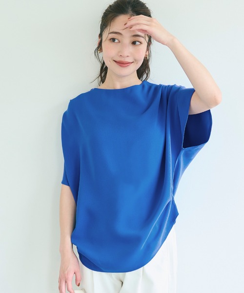 coca(coca)(コカ)の「とろみツイルタックトップス(Tシャツ/カットソー・レディース・ブラック/ブルー・L/M)」の2枚目の写真
