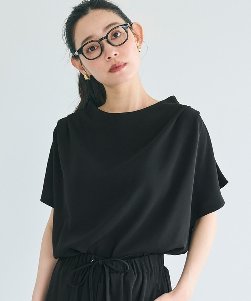 coca(coca)(コカ)の「とろみツイルタックトップス(Tシャツ/カットソー・レディース・ブラック/ブルー・L/M)」の1枚目の写真