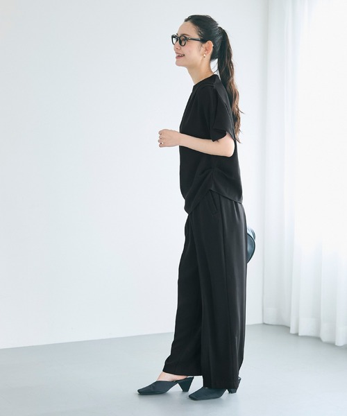 coca(coca)(コカ)の「とろみツイルタックトップス(Tシャツ/カットソー・レディース・ブラック/ブルー・L/M)」の6枚目の写真