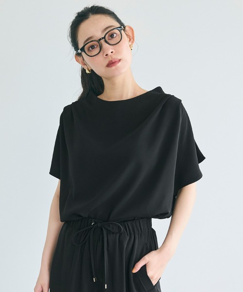coca(coca)(コカ)の「とろみツイルタックトップス(Tシャツ/カットソー・レディース・ブラック/ブルー・L/M)」の9枚目の写真