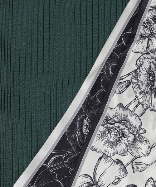 Andemiu（アンデミュウ）の「スカーフツキニット494364（ニット/セーター・レディース・オフホワイト/グリーン/ネイビー・FREE）」の6枚目の写真