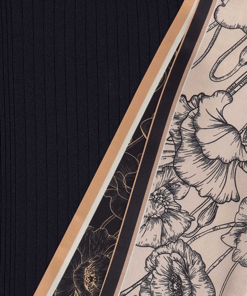 Andemiu（アンデミュウ）の「スカーフツキニット494364（ニット/セーター・レディース・オフホワイト/グリーン/ネイビー・FREE）」の4枚目の写真