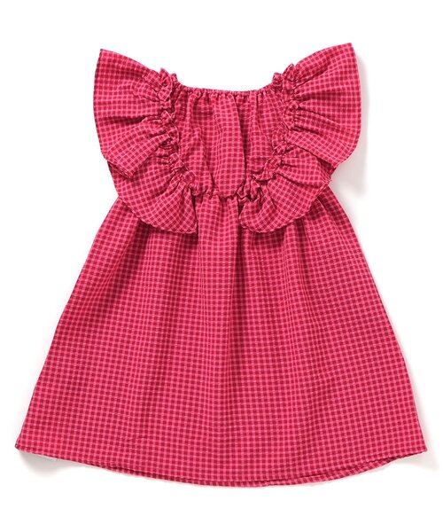 apres les cours（アプレレクール）の「【ジュニア対応】水陸両用カラーギンガムワンピース（ワンピース・キッズ・ライム/レッド・80/90/100/110/120/130/140）」の8枚目の写真