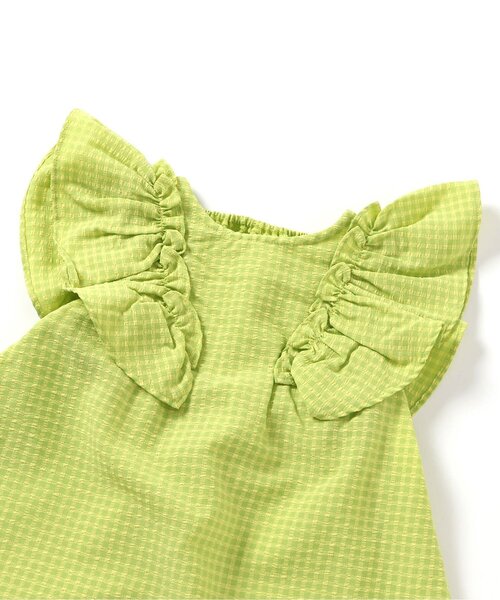 apres les cours（アプレレクール）の「【ジュニア対応】水陸両用カラーギンガムワンピース（ワンピース・キッズ・ライム/レッド・80/90/100/110/120/130/140）」の9枚目の写真