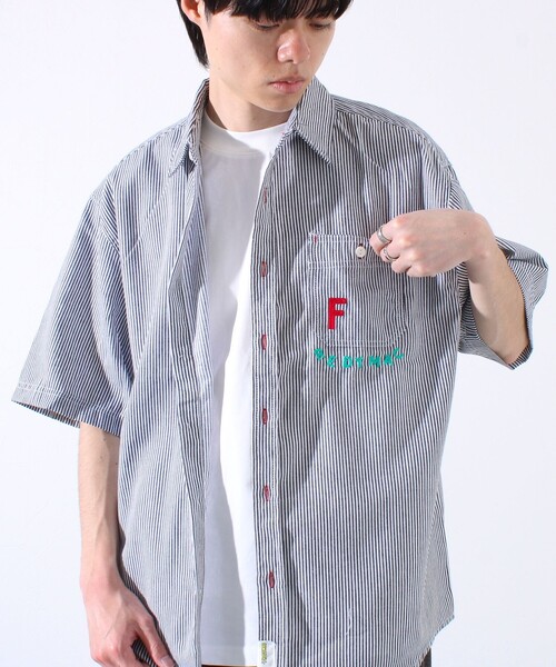 FREDY MAC(フレディーマック)の「【FREDYMAC/フレディマック】ヒッコリーシャツ ショートスリーブ ストライプシャツ(シャツ/ブラウス・メンズ・ホワイト系その他4/ブルー系その他7・M/L)」の22枚目の写真