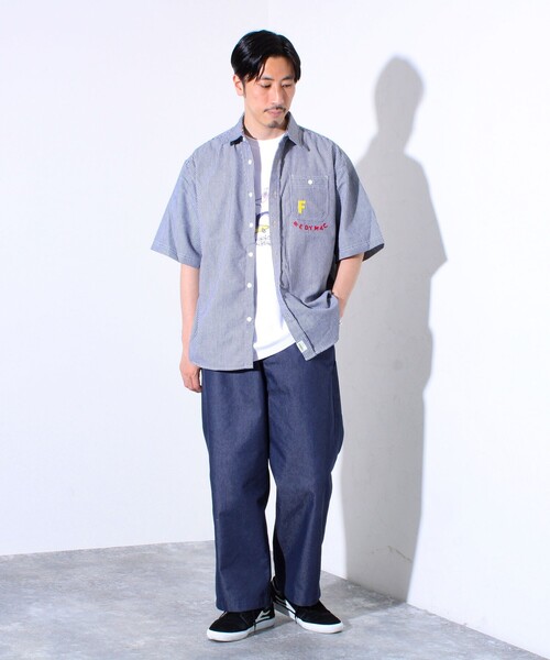 FREDY MAC(フレディーマック)の「【FREDYMAC/フレディマック】ヒッコリーシャツ ショートスリーブ ストライプシャツ(シャツ/ブラウス・メンズ・ホワイト系その他4/ブルー系その他7・M/L)」の14枚目の写真