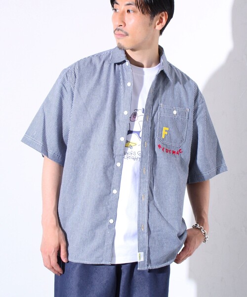 FREDY MAC(フレディーマック)の「【FREDYMAC/フレディマック】ヒッコリーシャツ ショートスリーブ ストライプシャツ(シャツ/ブラウス・メンズ・ホワイト系その他4/ブルー系その他7・M/L)」の10枚目の写真