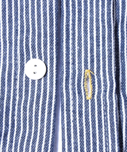 FREDY MAC(フレディーマック)の「【FREDYMAC/フレディマック】ヒッコリーシャツ ショートスリーブ ストライプシャツ(シャツ/ブラウス・メンズ・ホワイト系その他4/ブルー系その他7・M/L)」の6枚目の写真