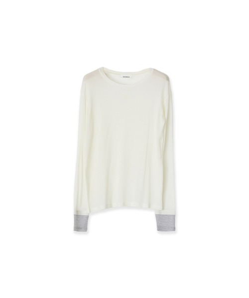 tシャツ ADAWAS/アダワス ULTRA SOFT GAUZE CREW-NECK 長袖Ｔシャツ フェイクレイヤード レディース セール】ADAWAS/アダワス ULTRA SOFT GAUZE CREW-NECK 長袖T