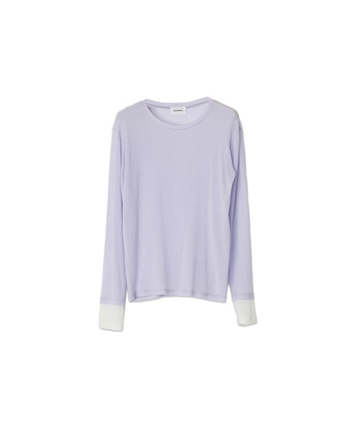 tシャツ ADAWAS/アダワス ULTRA SOFT GAUZE CREW-NECK 長袖Ｔシャツ フェイクレイヤード レディース セール】ADAWAS/アダワス ULTRA SOFT GAUZE CREW-NECK 長袖T