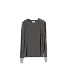 tシャツ ADAWAS/アダワス ULTRA SOFT GAUZE CREW-NECK 長袖Ｔシャツ フェイクレイヤード レディース ADAWAS tシャツ ADAWAS/アダワス ULTRA SOFT GAUZE CREW-NECK
