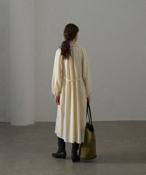 DECADE CLASSIC ギャザーネック ロングワンピース（ワンピース