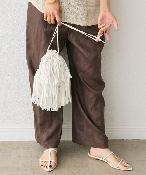 RIVE DROITE（リヴドロワ）の「【à Nice （ア ・ニース）】フリンジポシェット（ハンドバッグ・レディース・オフホワイト/ブラック・FREE）」の11枚目の写真