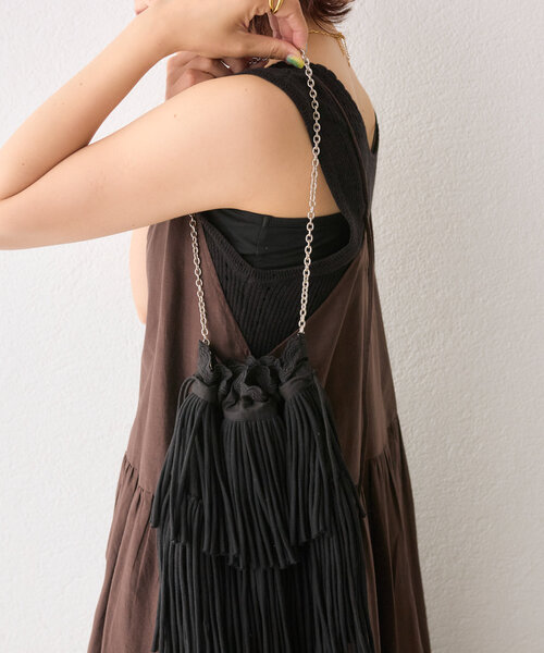 RIVE DROITE（リヴドロワ）の「【à Nice （ア ・ニース）】フリンジポシェット（ハンドバッグ・レディース・オフホワイト/ブラック・FREE）」の15枚目の写真