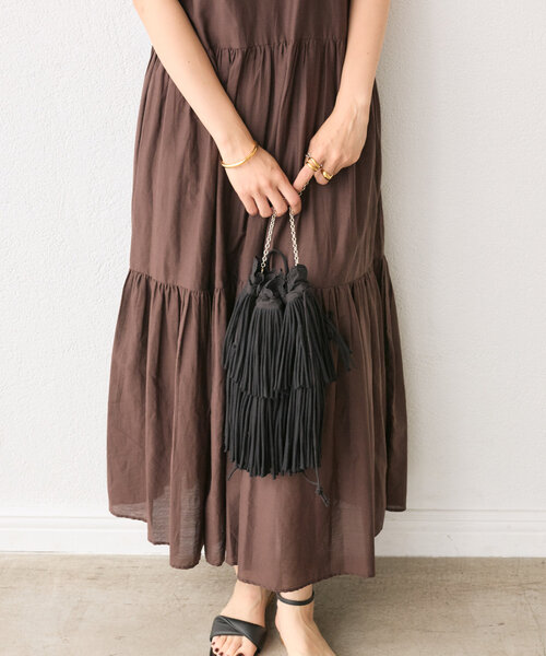 RIVE DROITE（リヴドロワ）の「【à Nice （ア ・ニース）】フリンジポシェット（ハンドバッグ・レディース・オフホワイト/ブラック・FREE）」の18枚目の写真