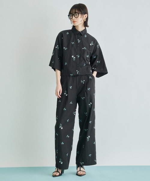 Settimissimo（セッティミッシモ）の「タフタフラワー刺繍ハーフスリーブブラウス（シャツ/ブラウス・レディース・アイボリー/ブラック・FREE）」の11枚目の写真