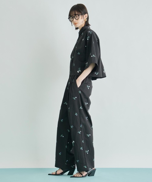 Settimissimo（セッティミッシモ）の「タフタフラワー刺繍ハーフスリーブブラウス（シャツ/ブラウス・レディース・アイボリー/ブラック・FREE）」の12枚目の写真