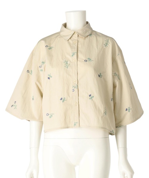 Settimissimo（セッティミッシモ）の「タフタフラワー刺繍ハーフスリーブブラウス（シャツ/ブラウス・レディース・アイボリー/ブラック・FREE）」の19枚目の写真