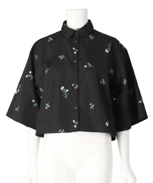 Settimissimo（セッティミッシモ）の「タフタフラワー刺繍ハーフスリーブブラウス（シャツ/ブラウス・レディース・アイボリー/ブラック・FREE）」の20枚目の写真