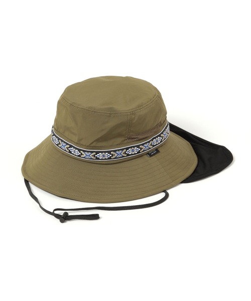 BAYFLOW（ベイフロー）の「【UVケア・接触冷感・吸水速乾・撥水】アドベンチャーテープハット（ハット・メンズ・ブラック/カーキ・FREE）」の2枚目の写真